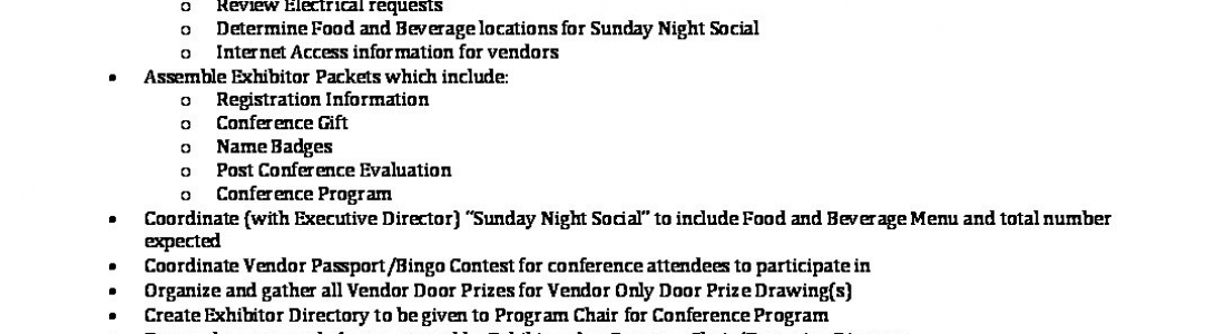 Job Description Vendor Chair | OIAAA